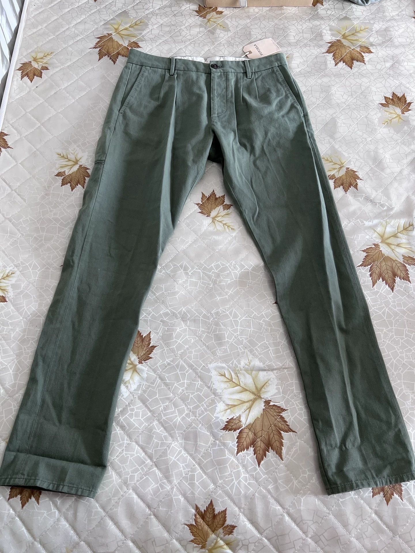 Fortela Fortela Pences Pleated Light Green Tapered Jeans Size US 32 / EU 48 - 1 Thumbnail