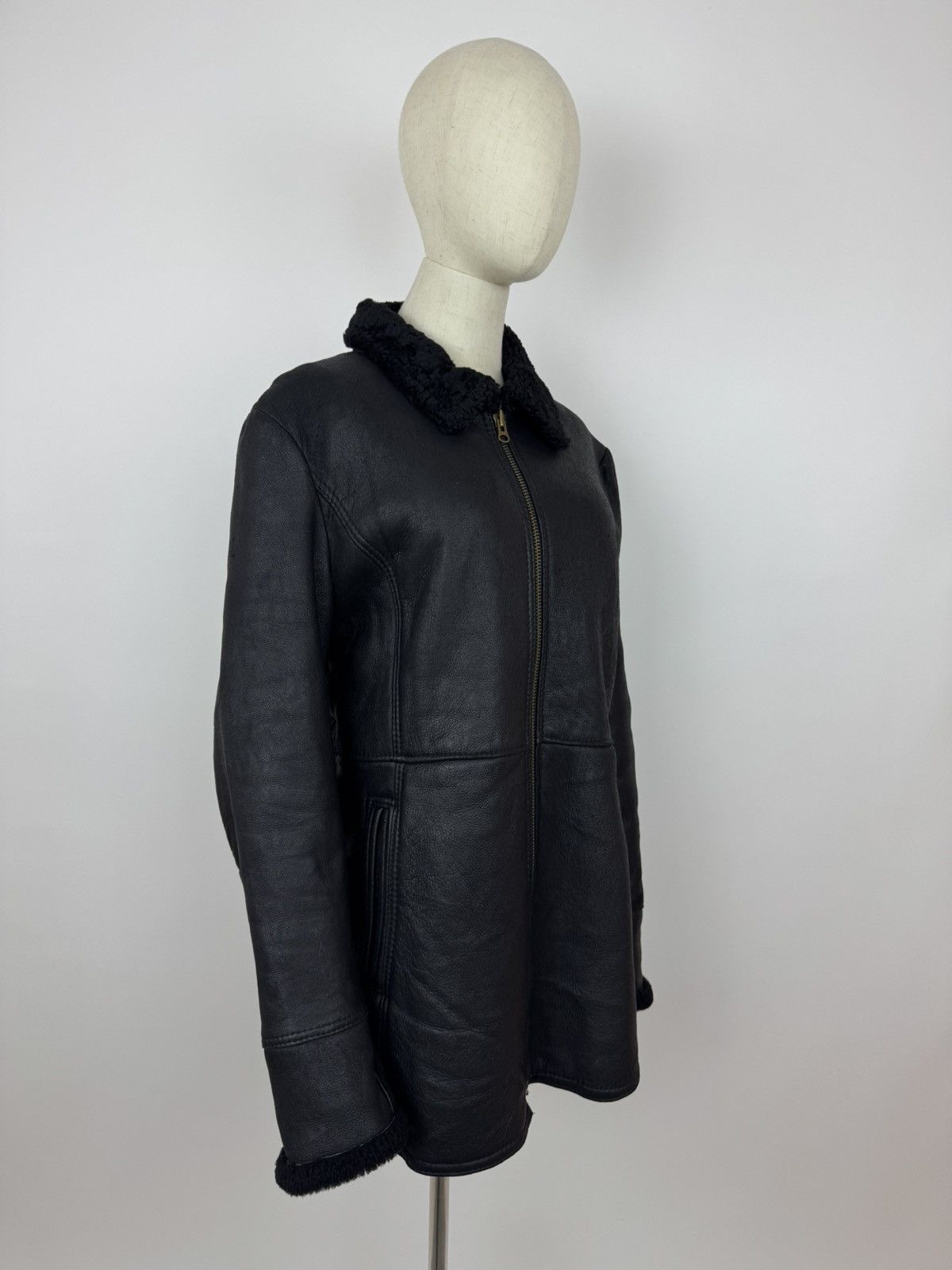 Other Miller Sheepskin Womens Jacket British Made Leather Coat Size L / US 10 / IT 46 - 4 Thumbnail