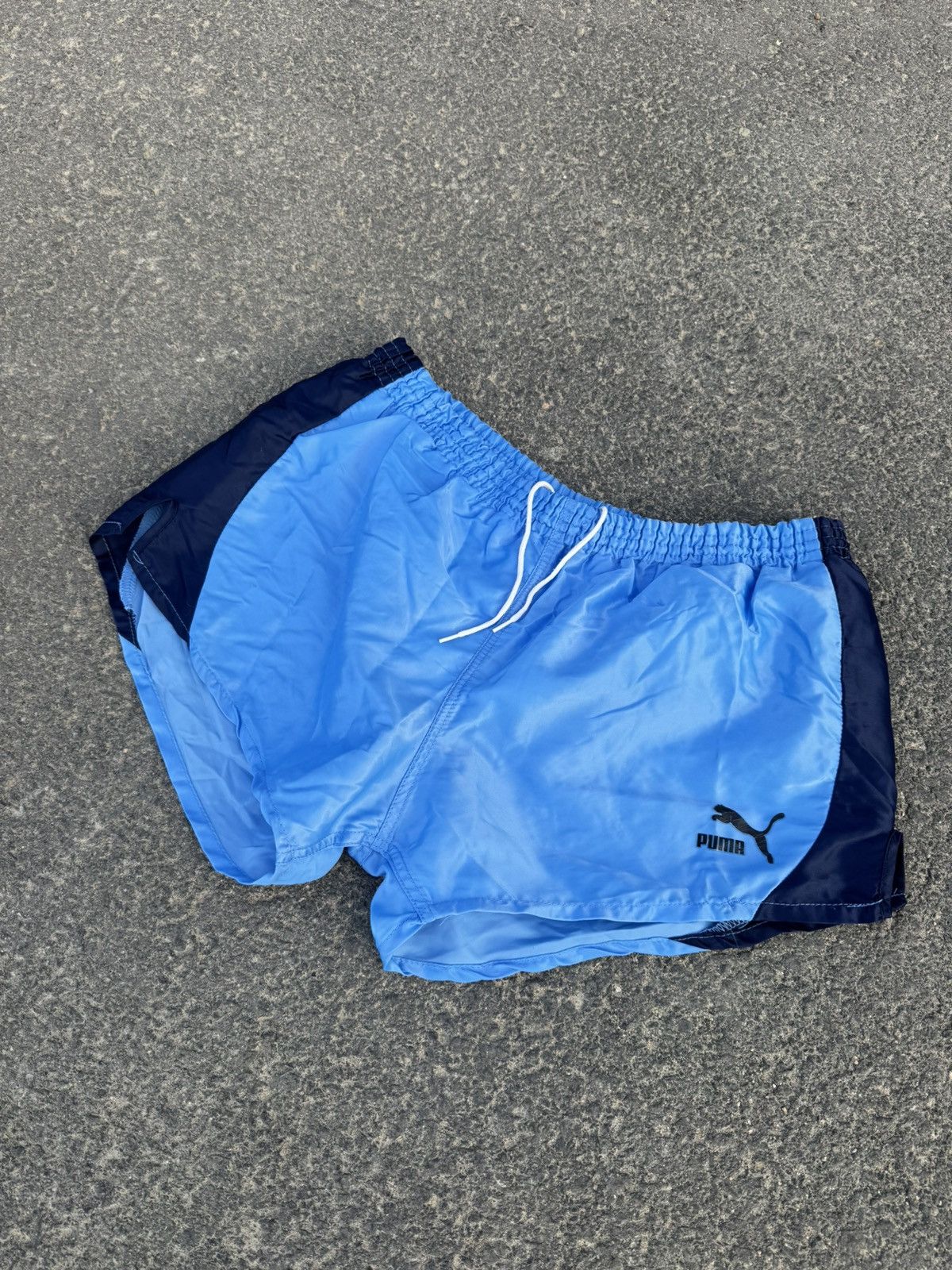 Puma 70s/80s Puma Running Shorts Blue Soccer made in hong kong Size US 33 - 4 Thumbnail