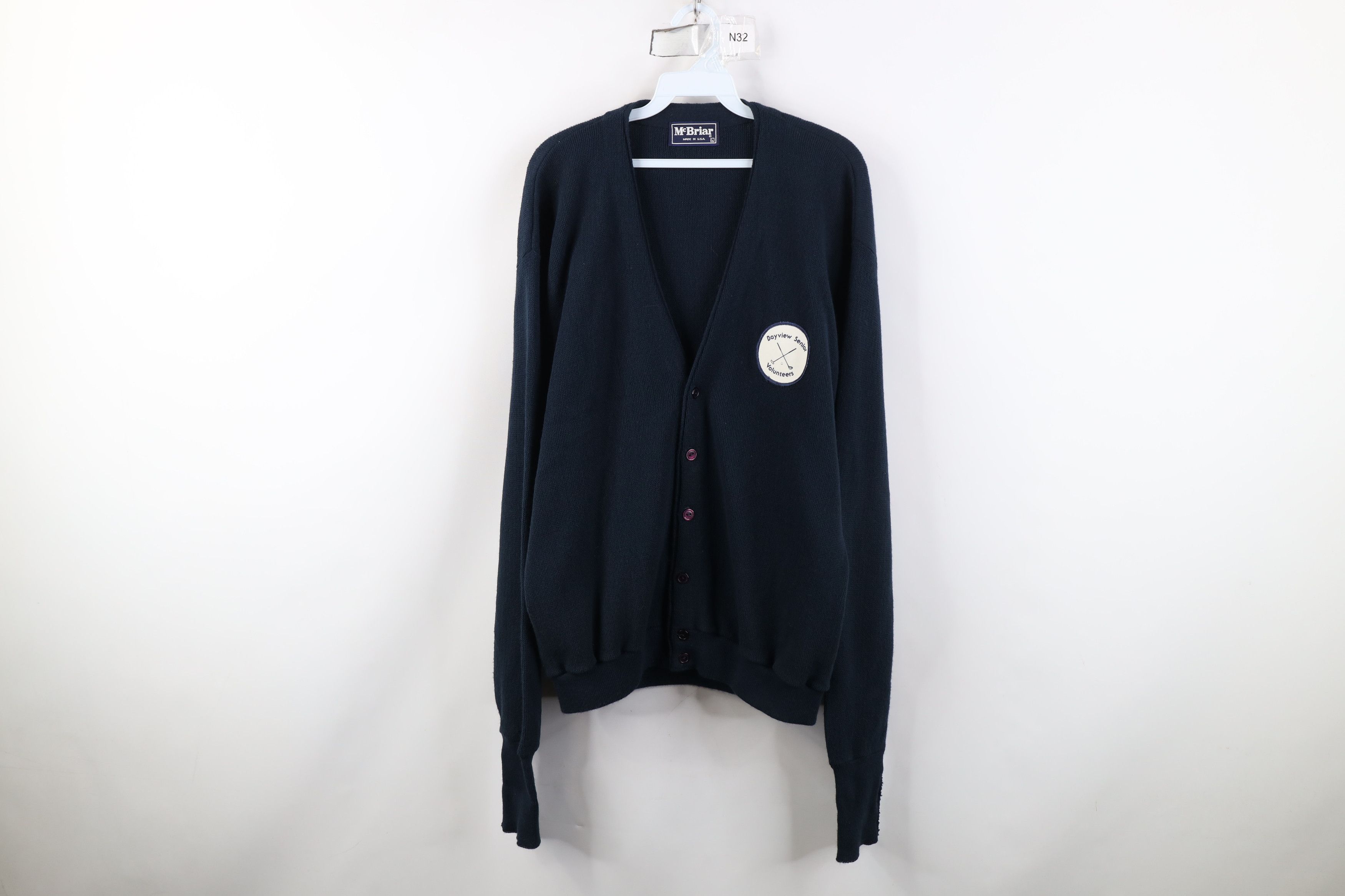 Vintage Vintage 70s 80s Streetwear Knit Cardigan Sweater Blue USA Size US L / EU 52-54 / 3 - 1 Thumbnail