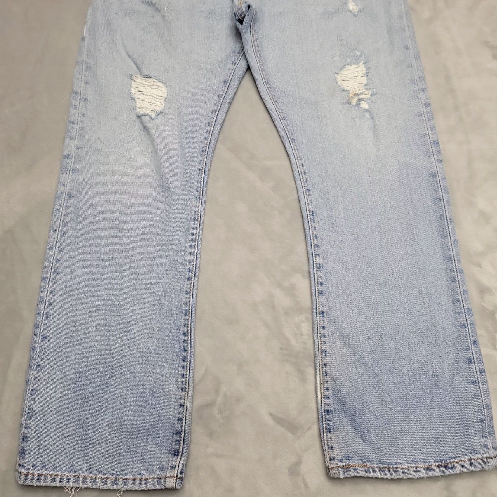 Levi's VINTAGE Levi's 517 Jeans Mens 35x30 Blue Denim 100% Cotton Bootcut Comfort Pants Regular Fit Waist 34 Inseam 30 Zip Mens USA Classic Size US 35 - 2 Thumbnail