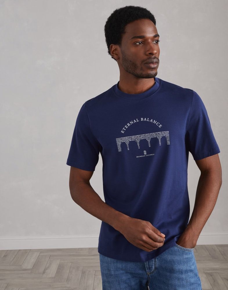 Brunello Cucinelli o1w1db10825 T-Shirt in Blue Size US M / EU 48-50 / 2 - 1 Thumbnail