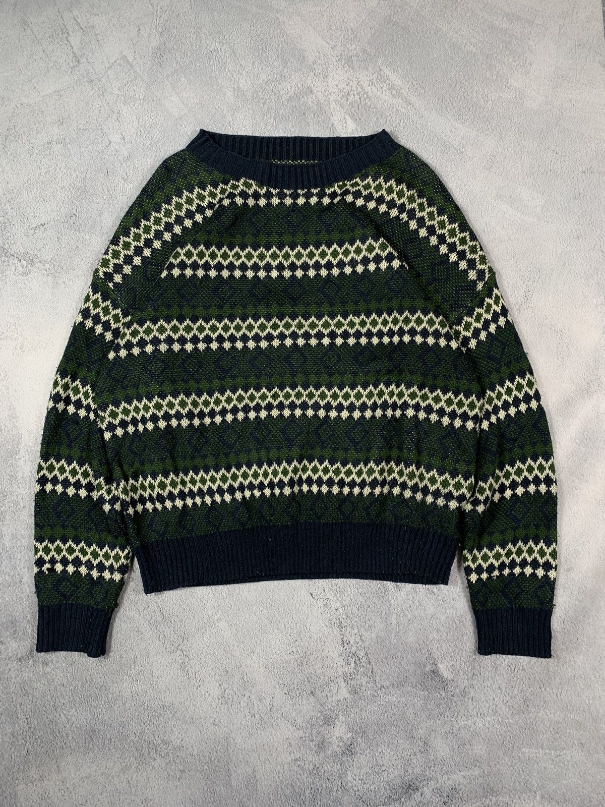 Vintage Vintage 90s Coloured knit striped sweater streetwear size L Size L / US 10 / IT 46 - 1 Thumbnail