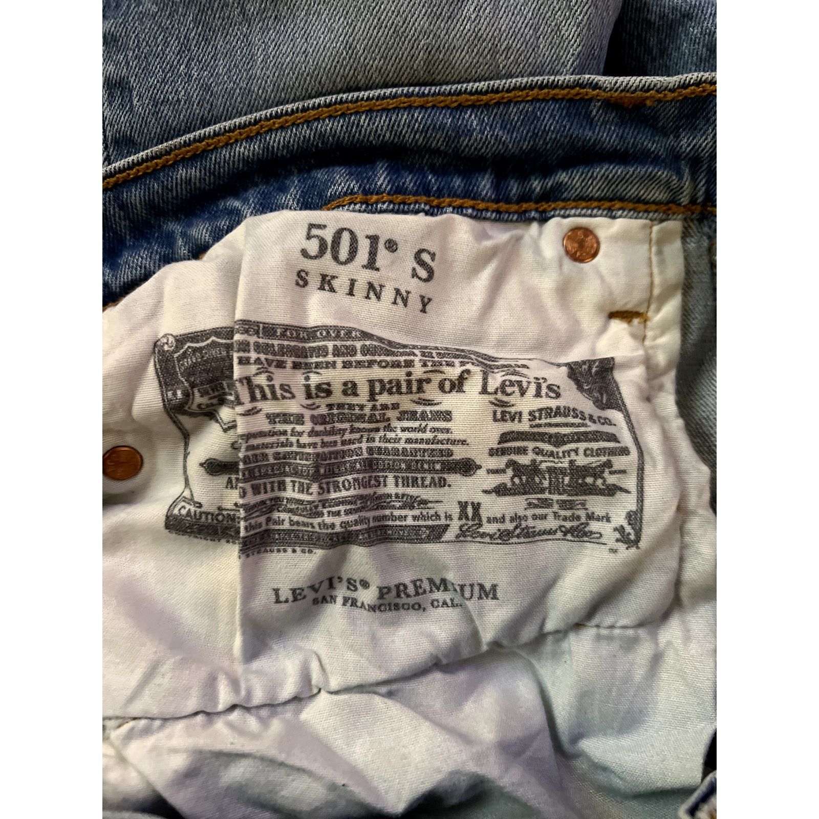 Levi's Vintage Levi's 501 Big E Button-Fly Jeans -29W x 28L Premium Size US 29 - 10 Thumbnail