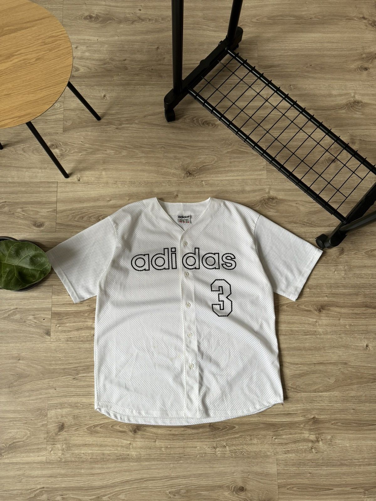 Vintage Vintage 90s Adidas Big Logo Baseball Jersey Made In USA Size US L / EU 52-54 / 3 - 1 Thumbnail