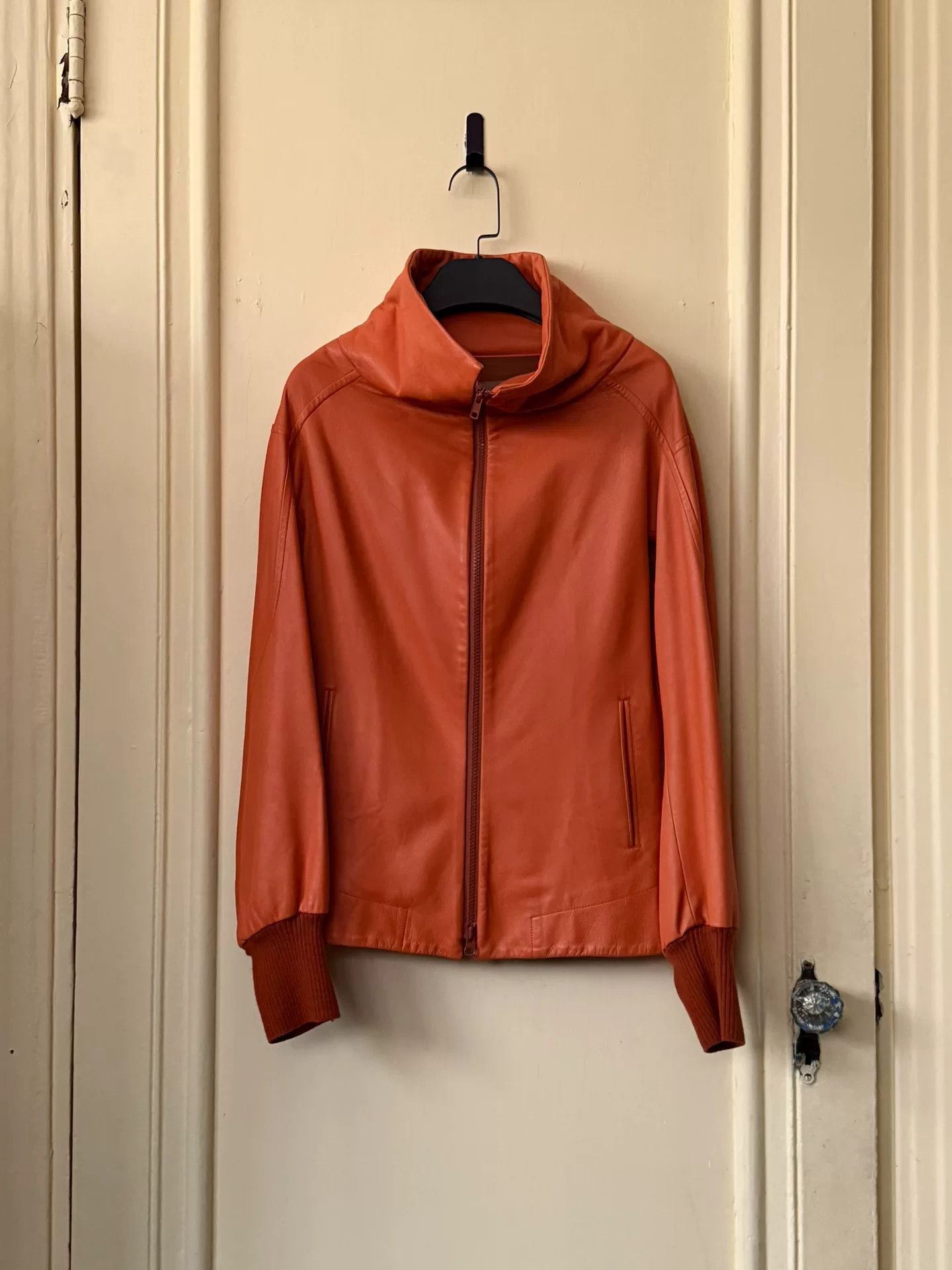 Yohji Yamamoto Yohji Yamamoto Leather Jacket in Orange Size M / US 6-8 / IT 42-44 - 1 Thumbnail