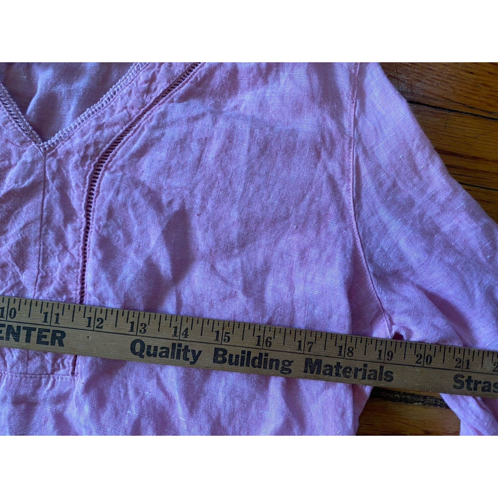 Joie Joie Top Women's Medium Shirt Pink 100% Linen Blouse V Neck Size M / US 6-8 / IT 42-44 - 4 Thumbnail