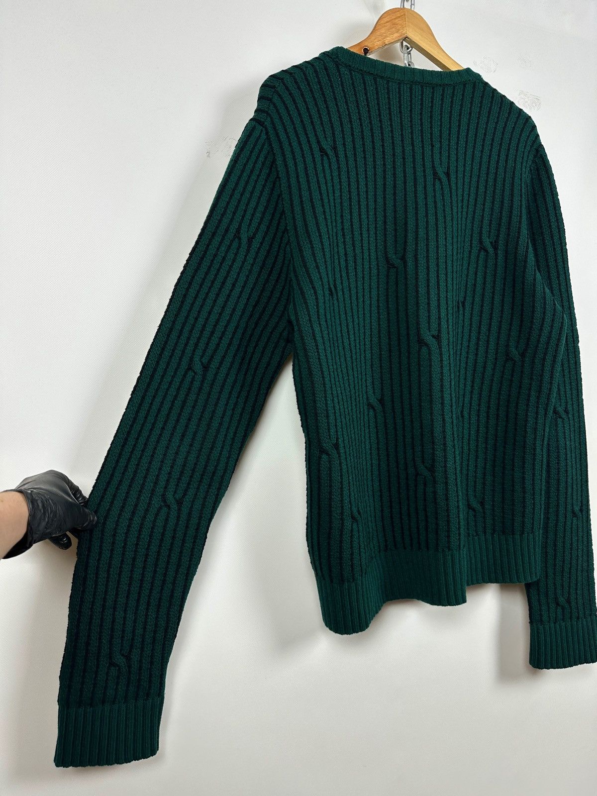Off-White Off White Green Wool Cable Knit Sweater Size US XL / EU 56 / 4 - 16 Thumbnail