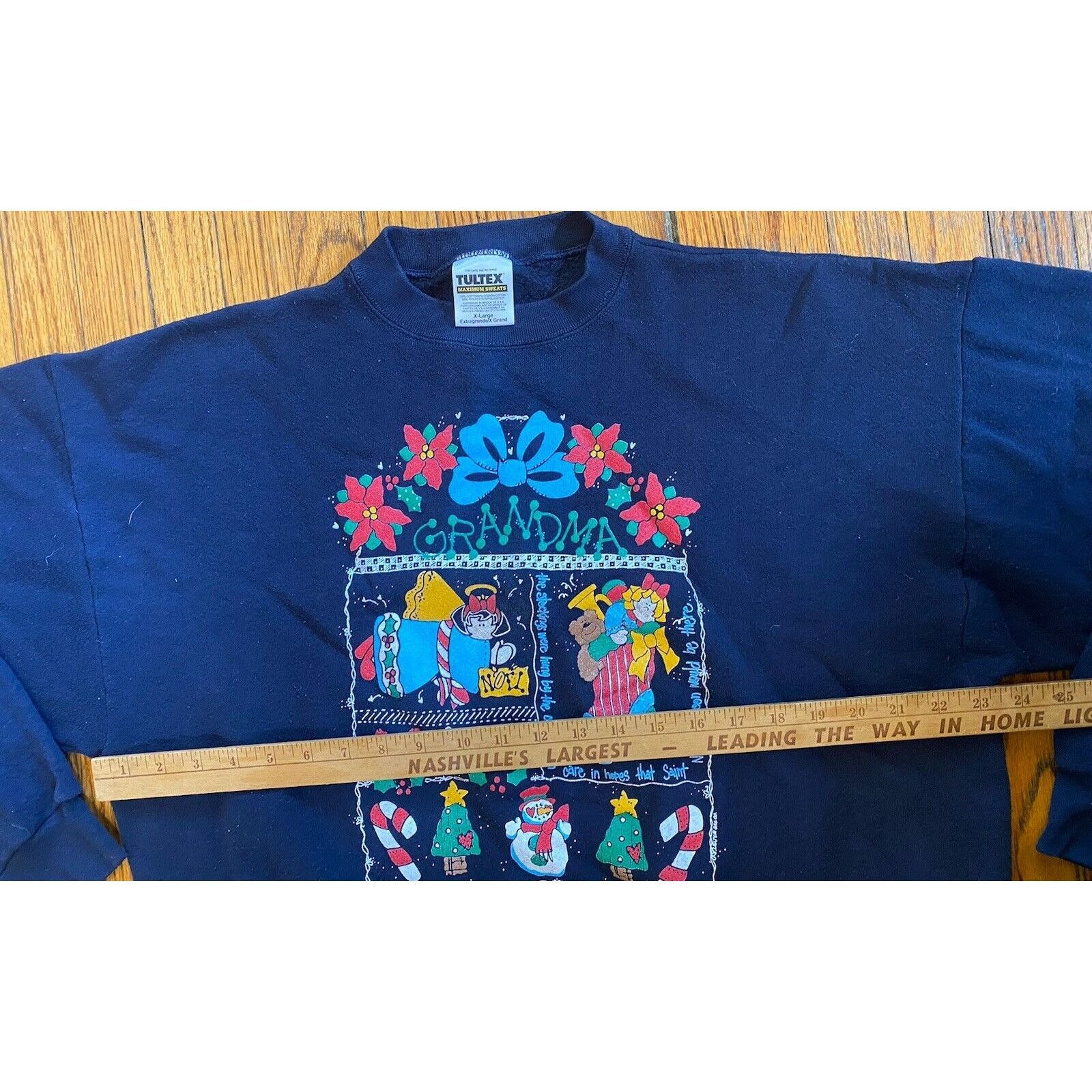 Tultex Vintage Tultex Grandma Christmas Sweatshirt Women’s XL Navy Size XL / US 12-14 / IT 48-50 - 5 Thumbnail