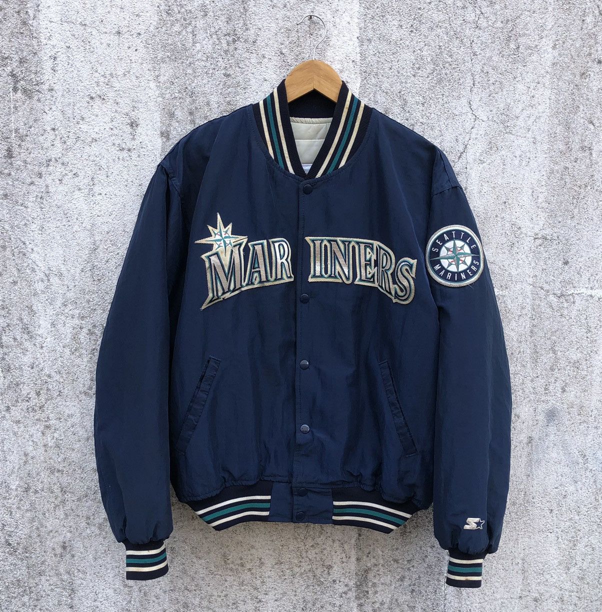 Vintage VTG 80s Seattle Mariners Diamond Collection Starter Jacket Size US L / EU 52-54 / 3 - 4 Thumbnail