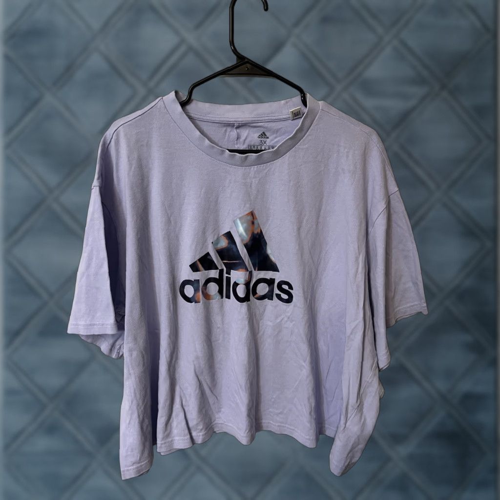 Adidas adidas Essentials Logo Tee Plus Size 3X Women Blue Activewear Size ONE SIZE - 1 Thumbnail
