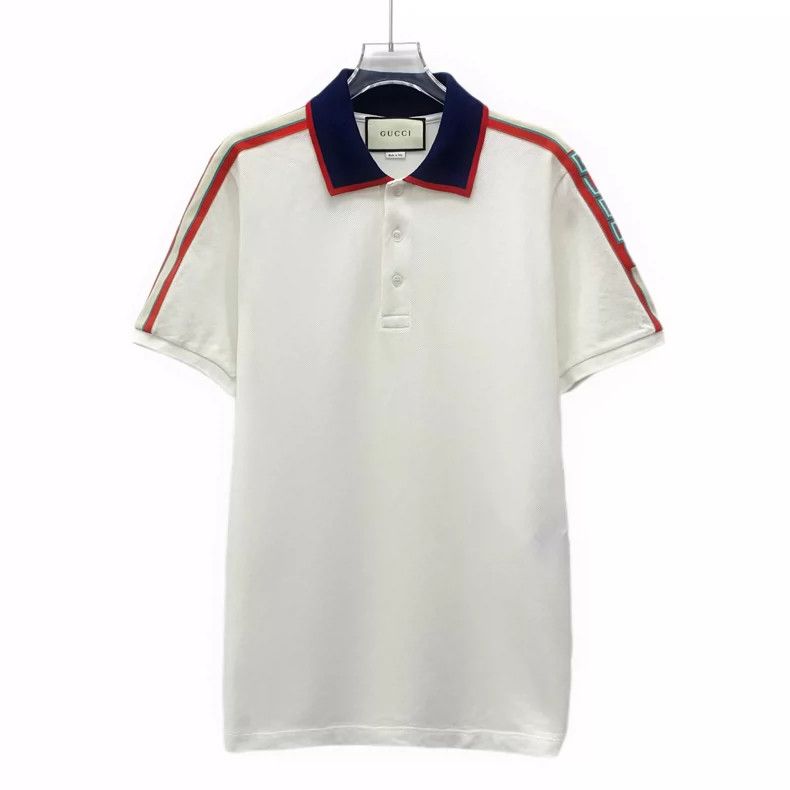 Gucci Gucci White striped cotton lapel short-sleeved polo shirt Size US L / EU 52-54 / 3 - 1 Thumbnail