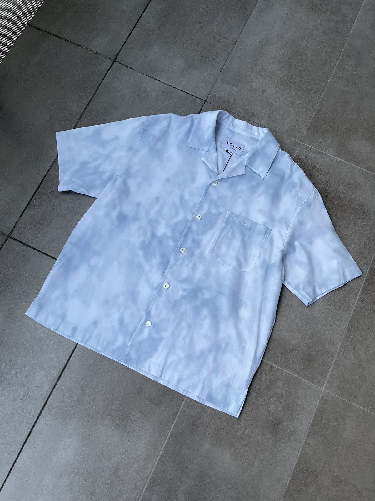 Wooyoungmi !DS! SS23 Solid Homme Sky Cloud Short Sleeve Button UP Shirt Size US M / EU 48-50 / 2 - 8 Thumbnail