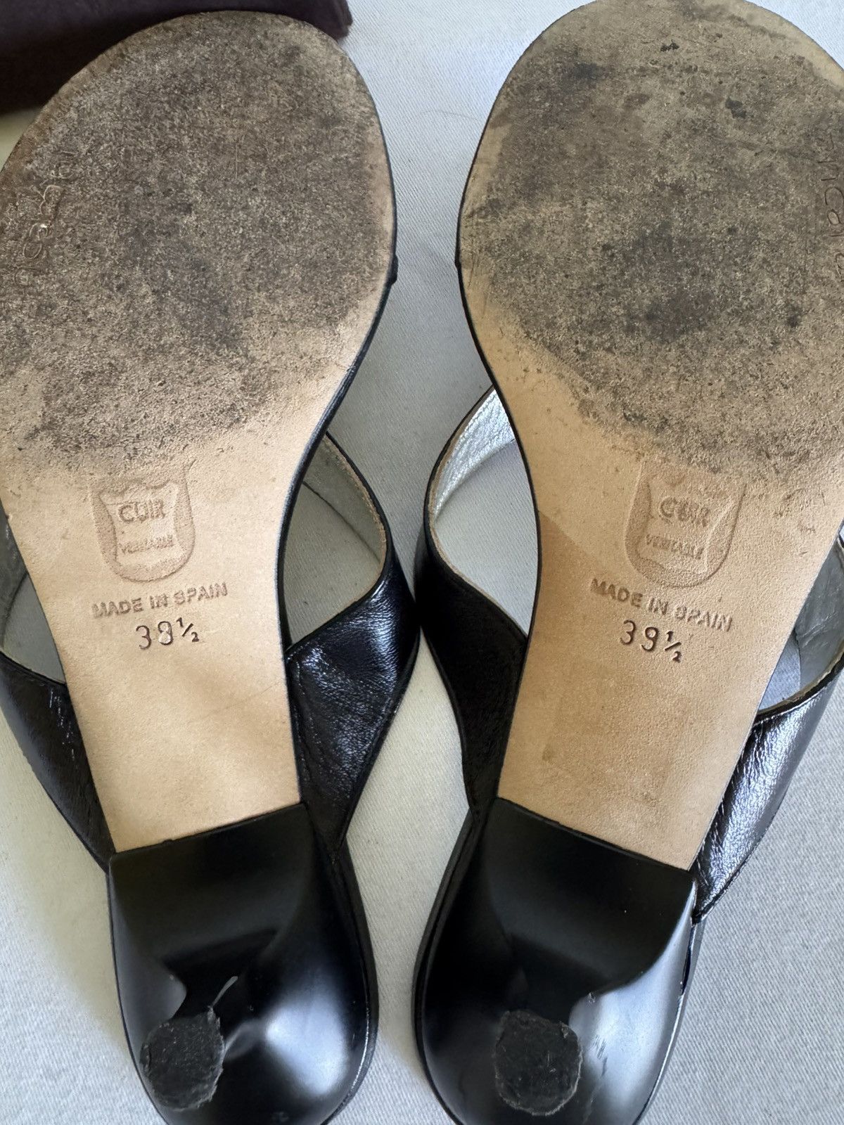 Other DANIELE ANCARANI Black Leather Thong Sandals 39.5/ 8 Size US 8 / IT 38 - 7 Thumbnail