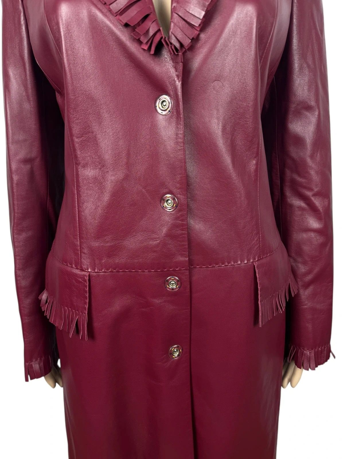 Other Upstar Exclusive Genuine Leather Long Coat Fringed D42 I48 Size L / US 10 / IT 46 - 5 Thumbnail