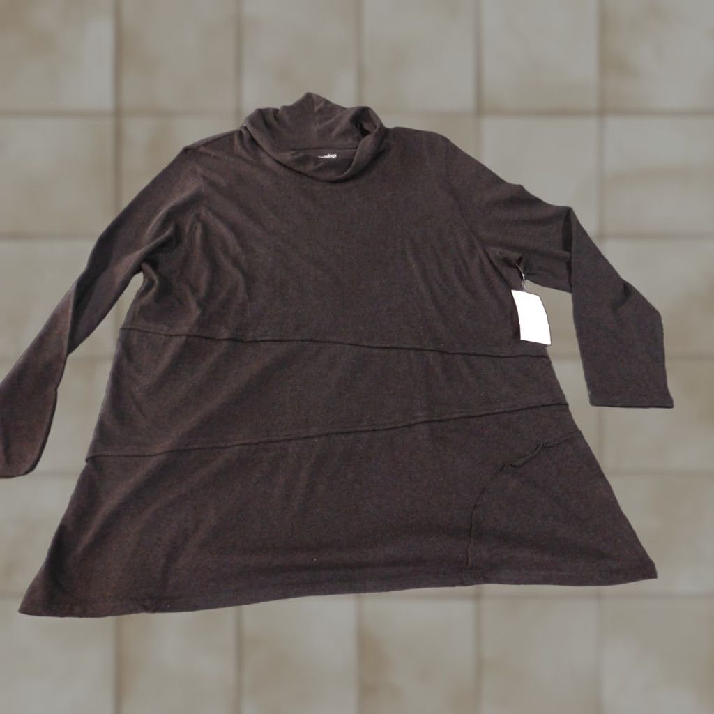 Soft Surroundings Soft Surroundings SweatER Womens 2XL Black Cowl Neck Long Sleeve Tunic Pullover Layered Knit Top Size XXL / US 16-18 / IT 52-54 - 1 Thumbnail