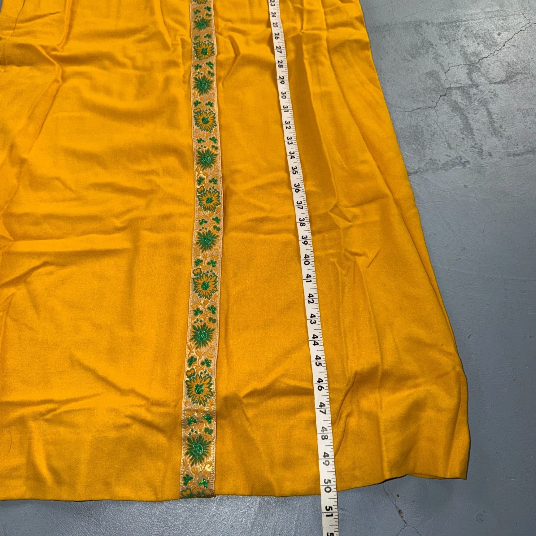 Vintage VINTAGE 1950s 60s Yellow Long Dress Rockabilly Boho Belted Summer Movie Casual Size S / US 4 / IT 40 - 4 Thumbnail