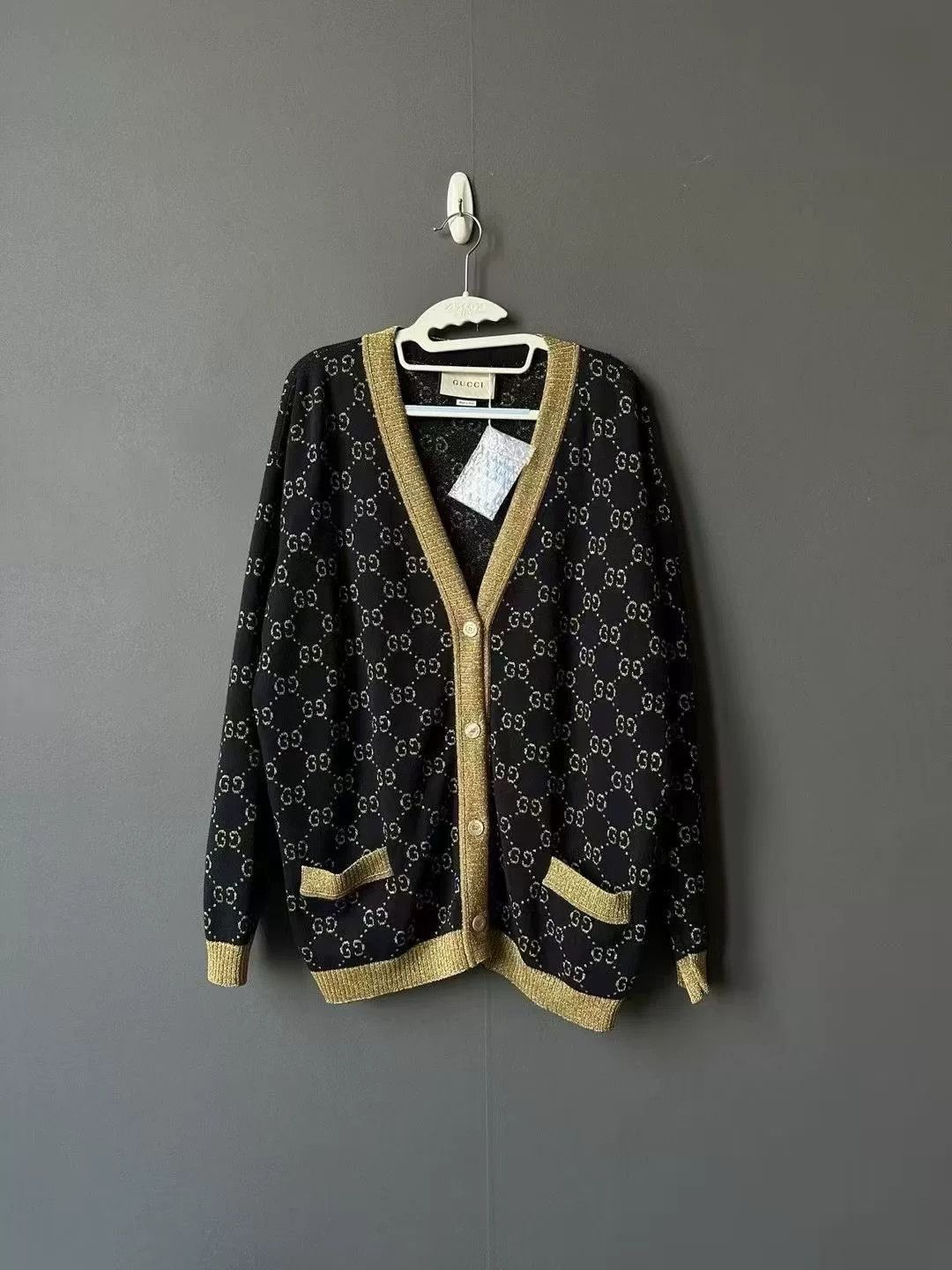 Gucci Gucci Gold Thread All-Over Print Cardigan Size US L / EU 52-54 / 3 - 1 Thumbnail