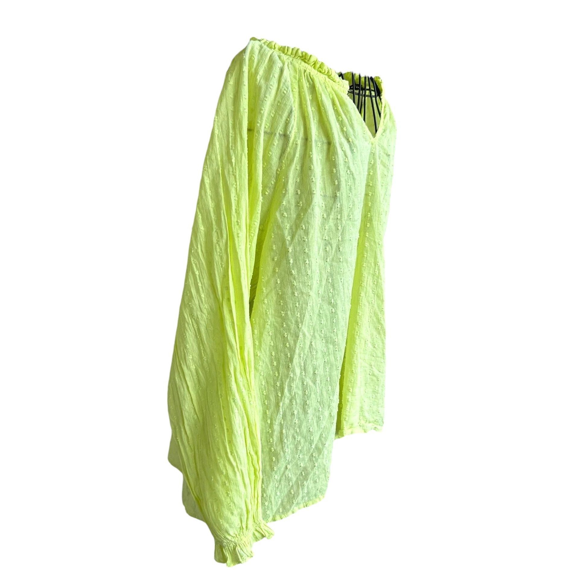 Designer J Crew Blouse XL Yellow Swiss Dot V Neck Long Dolman Style S Size XL / US 12-14 / IT 48-50 - 6 Thumbnail