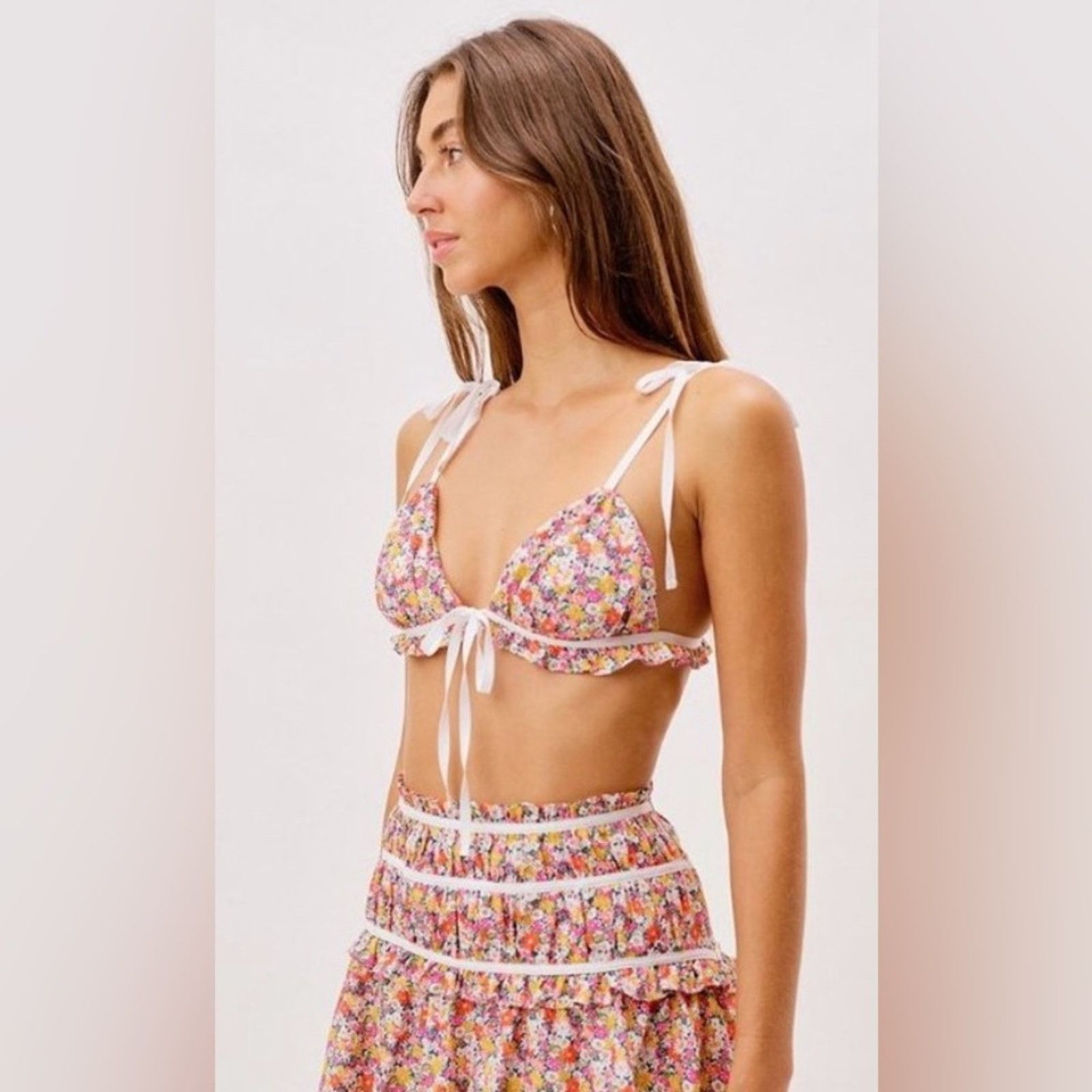 For Love & Lemons NWT For Love & Lemons $115 Floral Print Bralette Top Size XL Size XL / US 12-14 / IT 48-50 - 5 Thumbnail