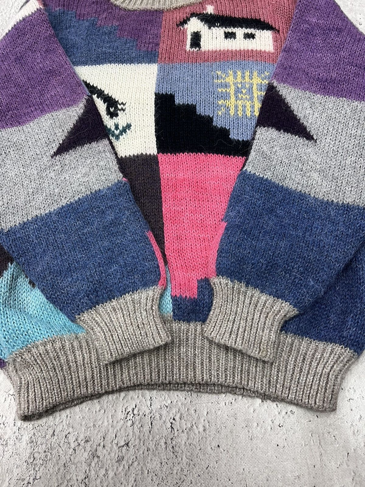 Japanese Brand × Lacoste × Vintage RARE PRINTED vintage Full Print Art sweater Wool Knit Size US M / EU 48-50 / 2 - 7 Thumbnail