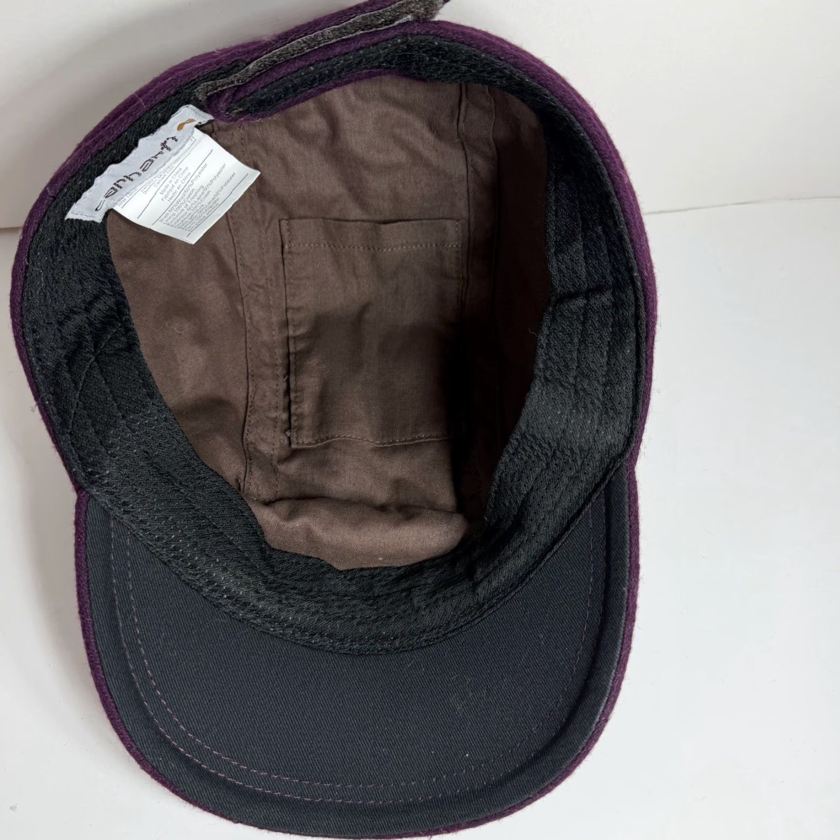 Carhartt Carhartt Hat One Size Wool Blend Cap Maroon Hook and Loop Adjustable Lightweight Breathable Baseball Cap Mens 603 Size ONE SIZE - 7 Thumbnail
