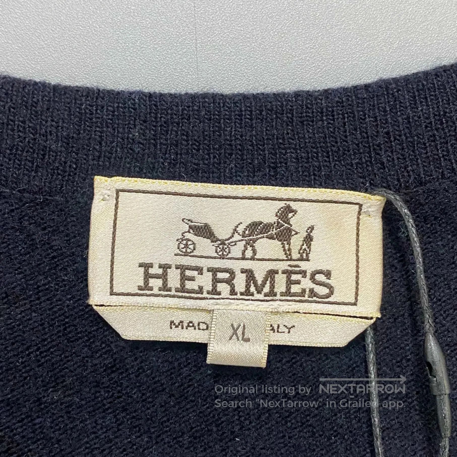 Hermes Striped Floral Carriage Cashmere Sweater. Size US XL / EU 56 / 4 - 4 Thumbnail