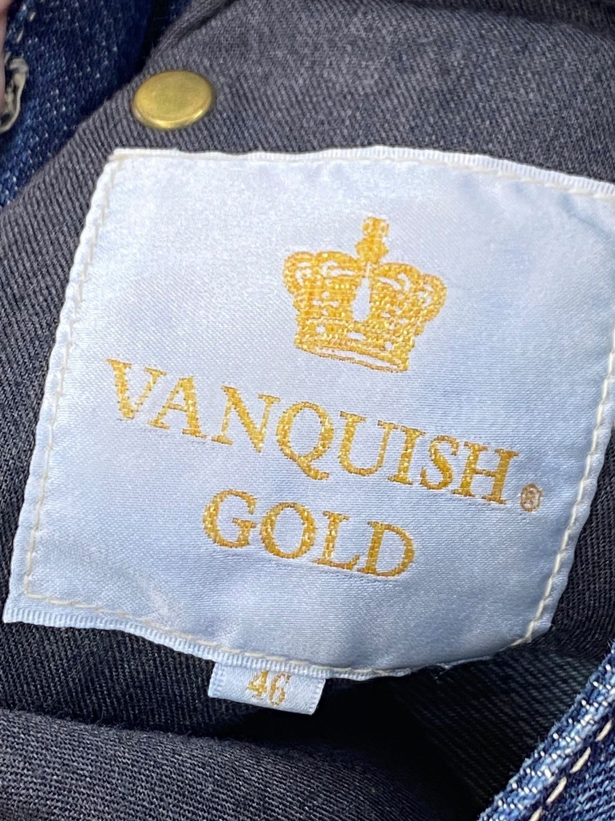 Vanquish Vanquish Gold Brand Whiskers Distressed Style Flare Jeans Size US 33 - 16 Thumbnail