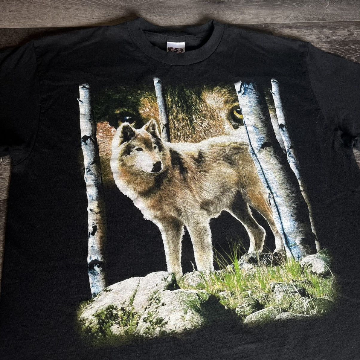 Vintage Vintage 2000s TSi Wolf Winter Face Animal Graphic Logo Tee Size US L / EU 52-54 / 3 - 2 Thumbnail