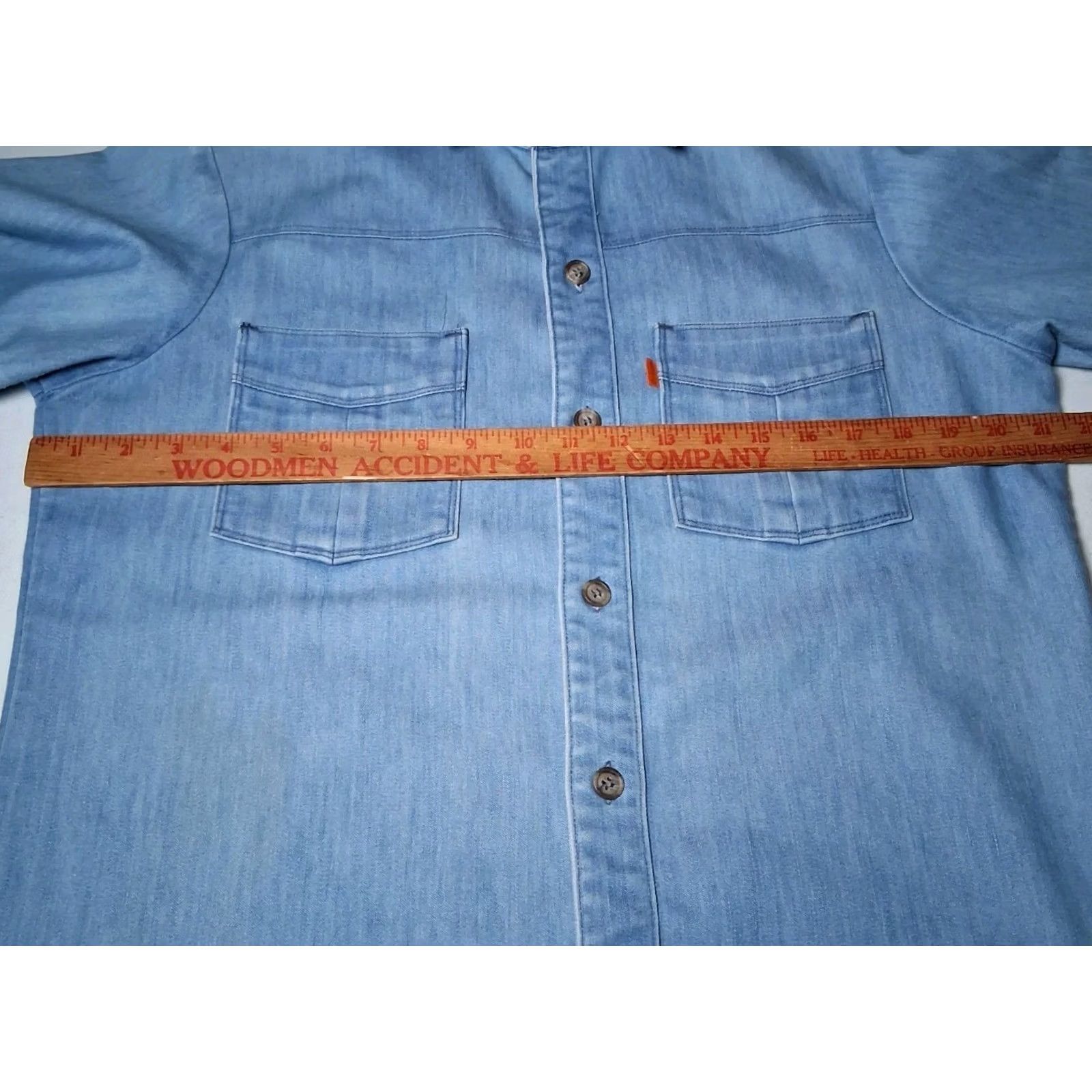 Levi's VINTAGE Levi's Shirt Women Blue Jean Denim Orange Tab Embroidered Size M / US 6-8 / IT 42-44 - 3 Thumbnail