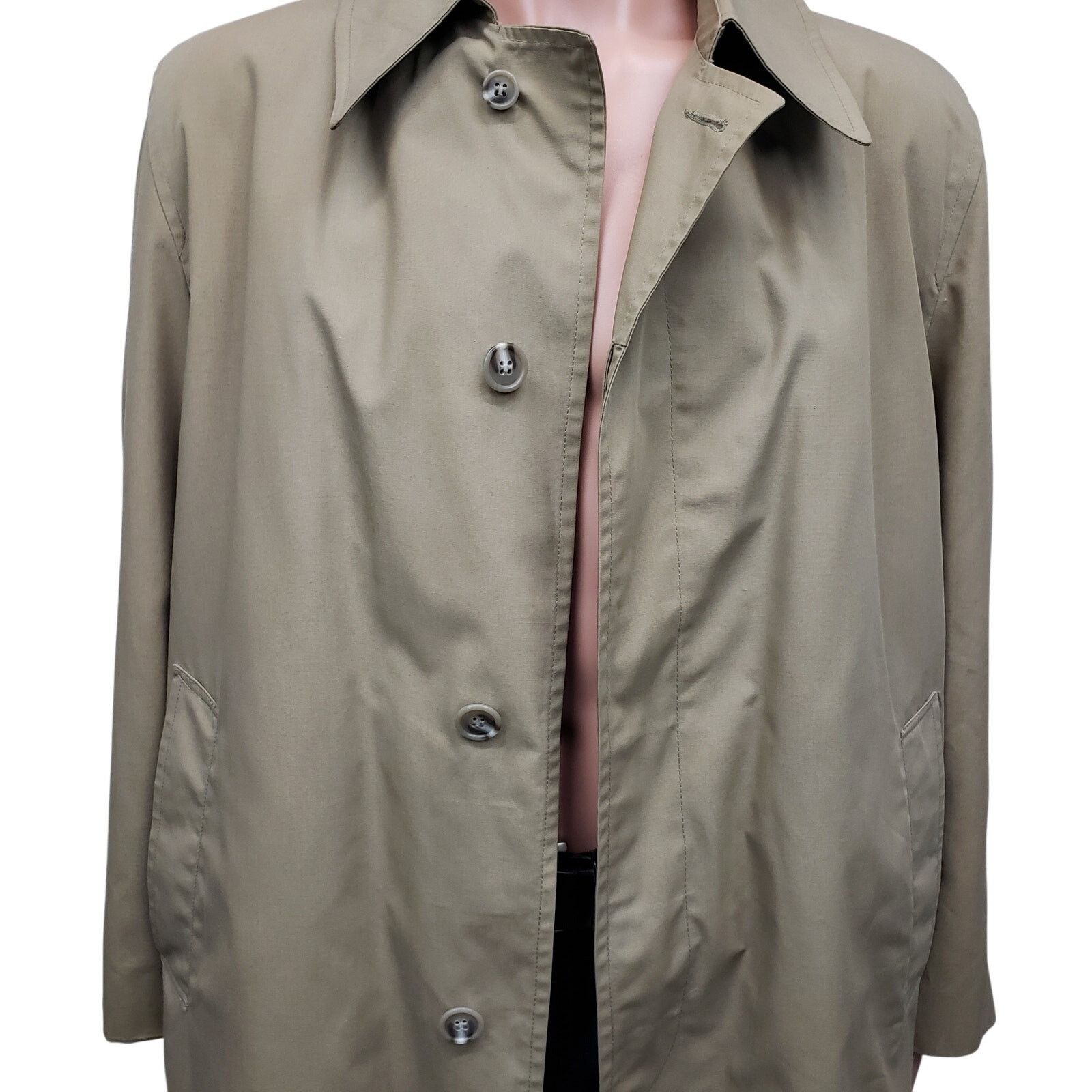Vintage Rainfair Trench Coat Removable Faux Fur Lining USA Made 44 Size US L / EU 52-54 / 3 - 10 Thumbnail