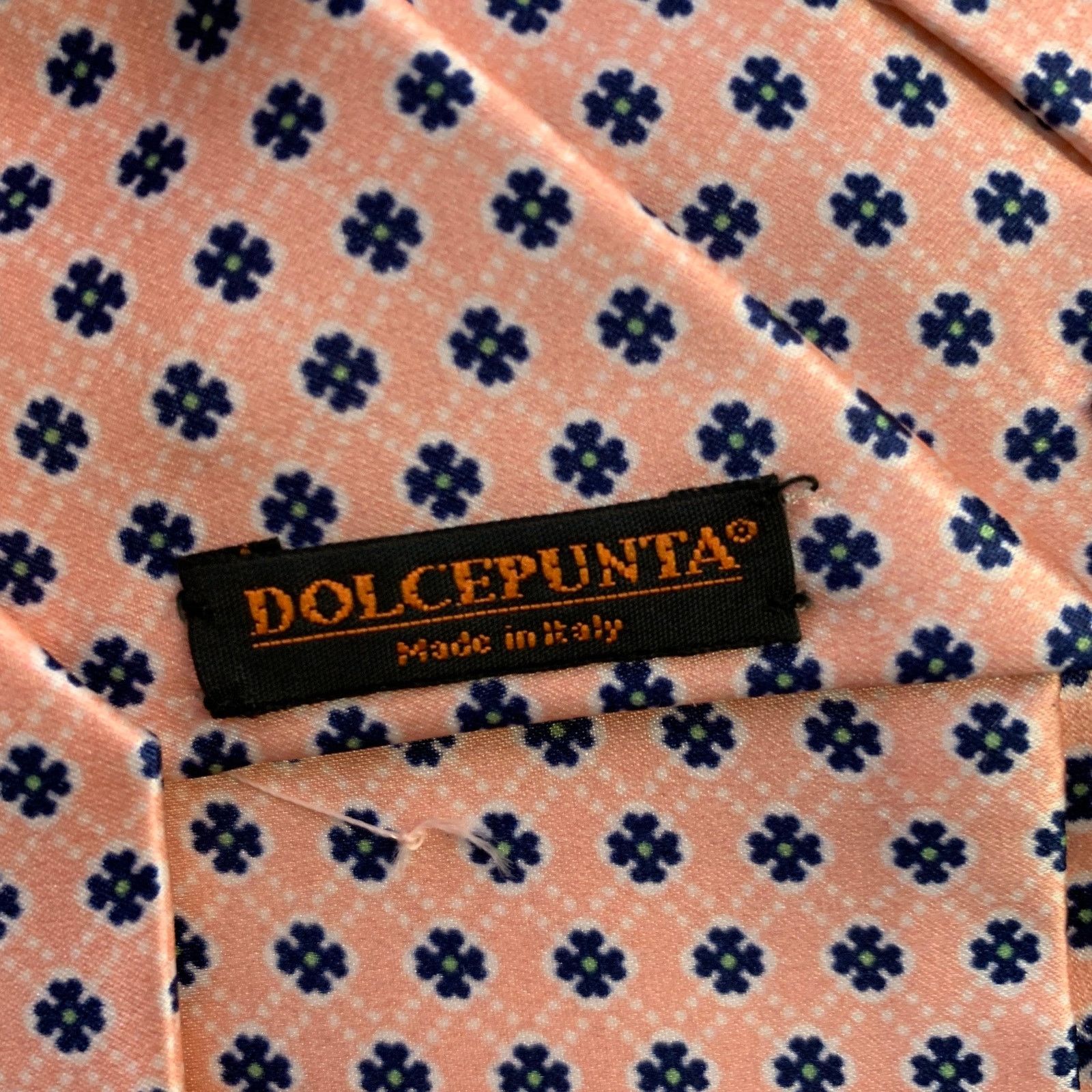 Dolcepunta DOLCEPUNTA Pink Navy Floral Silk Tie Size ONE SIZE - 3 Thumbnail