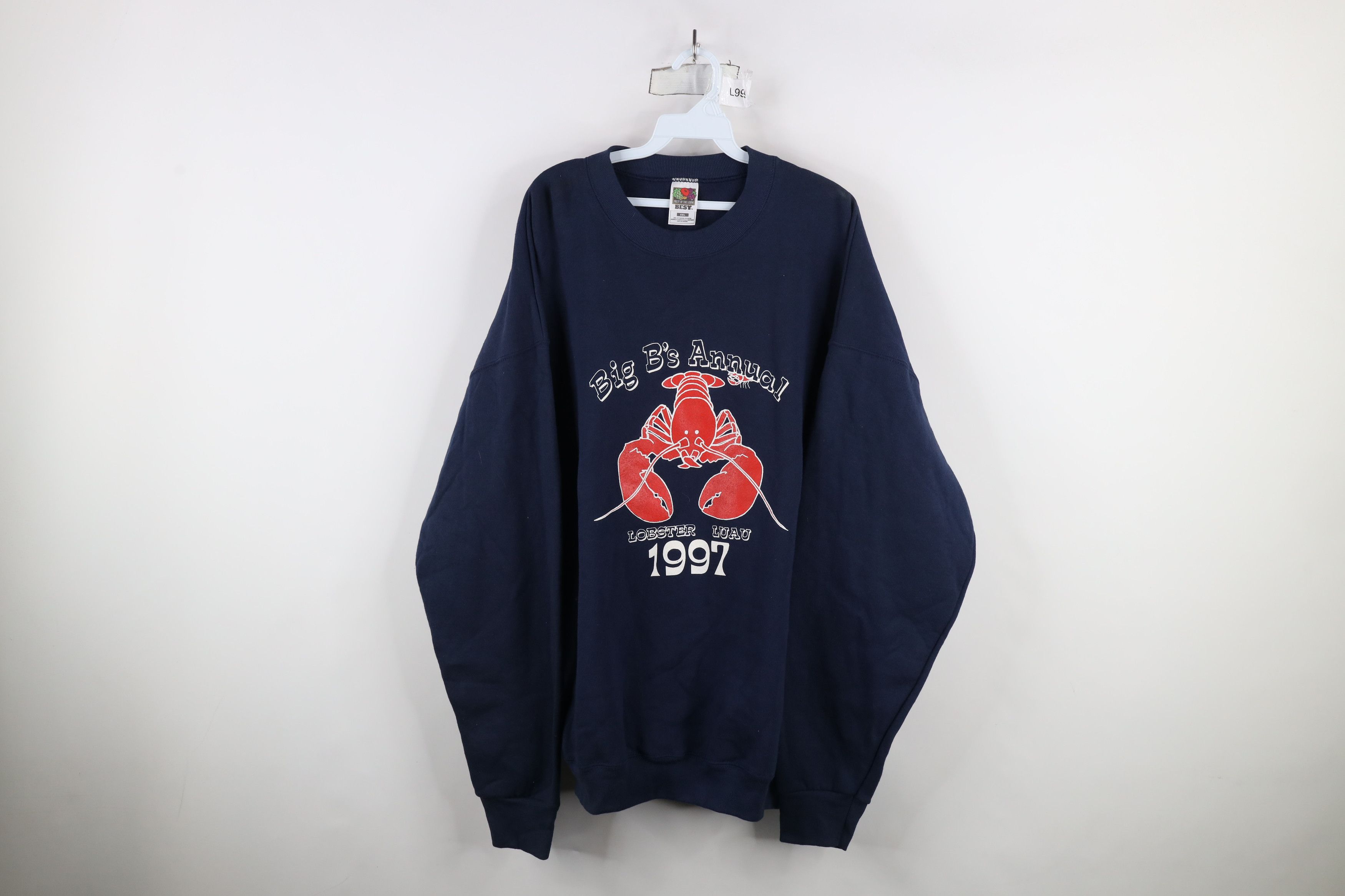 Vintage Vintage 90s Streetwear Luau Crewneck Sweatshirt Navy Blue Size US XXL / EU 58 / 5 - 1 Thumbnail