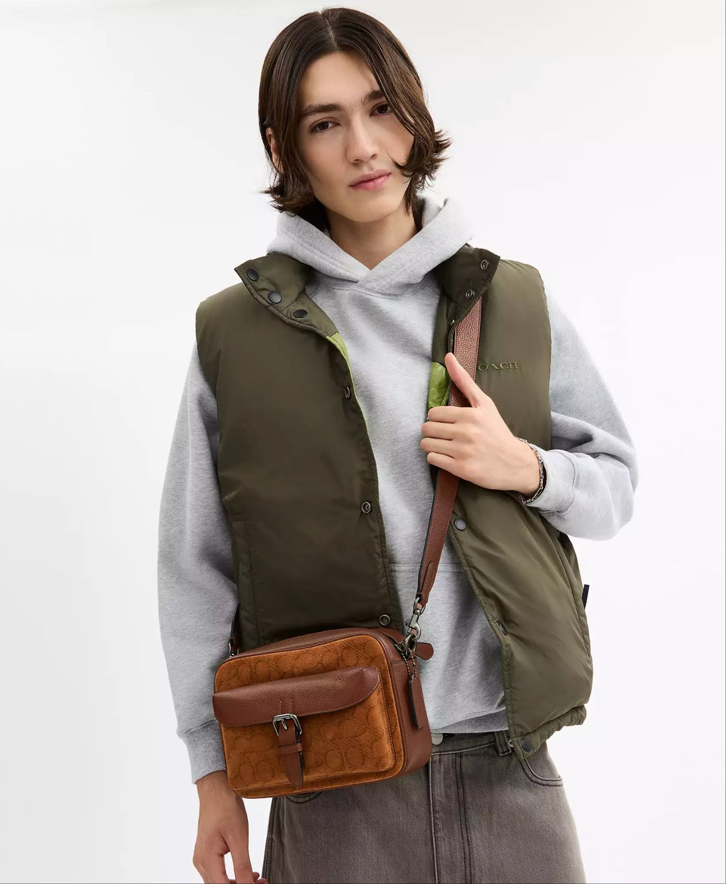 Coach MEN'S Warner Crossbody Bag In Signature Suede CCG08 Size ONE SIZE - 5 Thumbnail