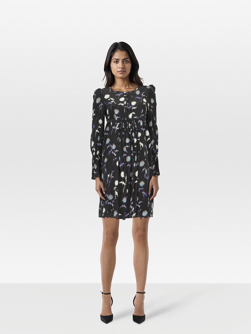 Kenzo Dandelion Print Silk Dress Size XS / US 0-2 / IT 36-38 - 1 Thumbnail