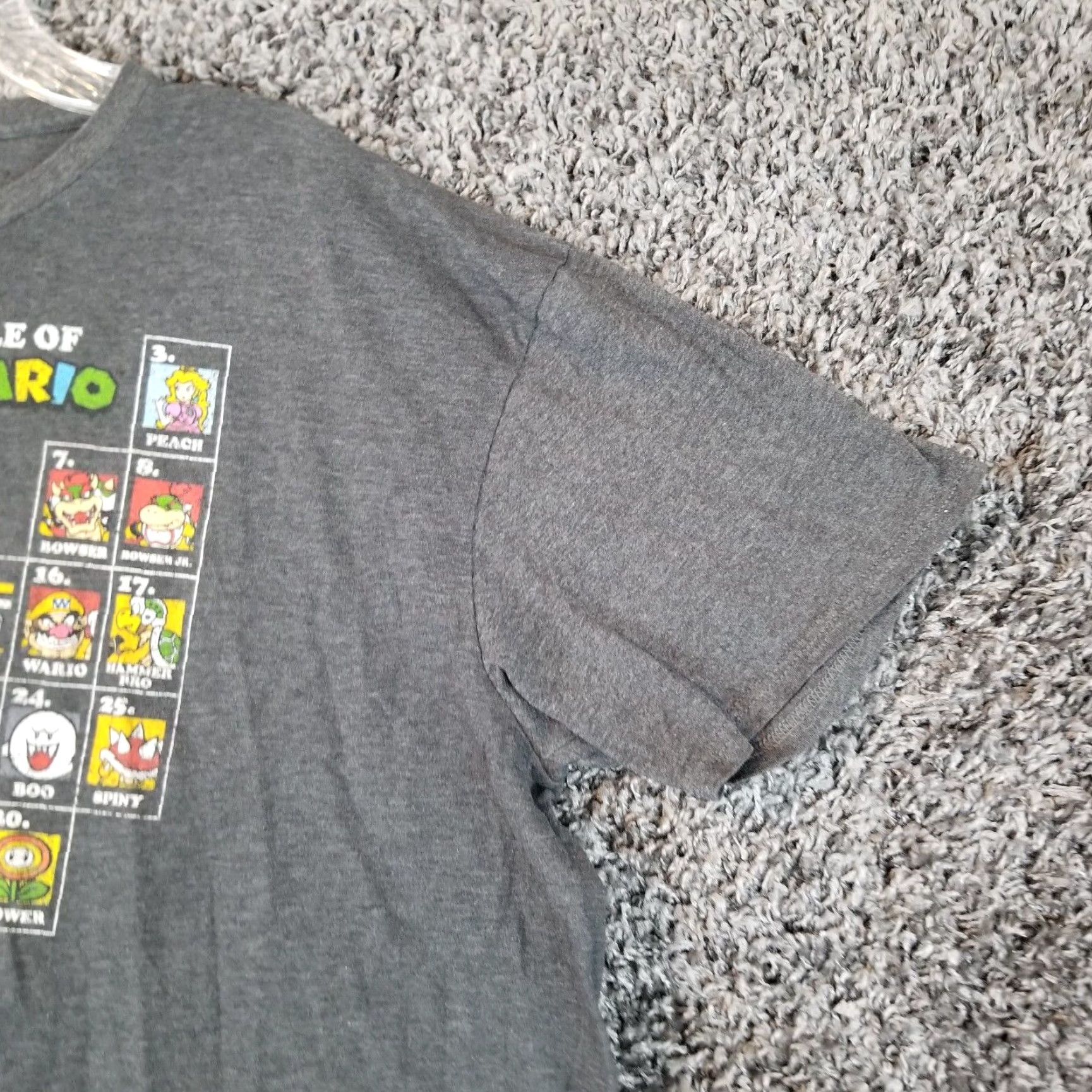 Vintage Super Mario Tee Mens 3XL Gray Graphic Tee Periodic Table Of Super Mario Size US XXL / EU 58 / 5 - 3 Thumbnail
