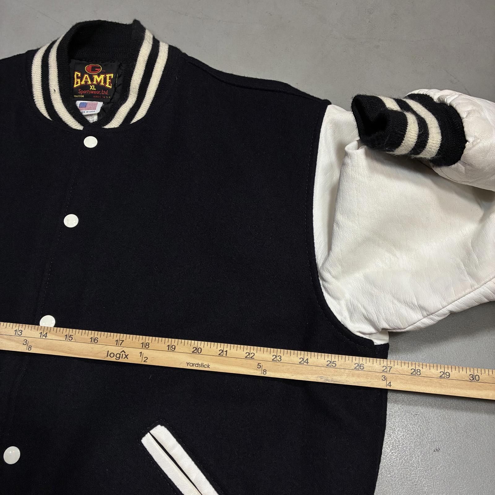 The Game VTG 90s Game Sportswear Varsity Jacket XL Black & White Size US XL / EU 56 / 4 - 2 Thumbnail