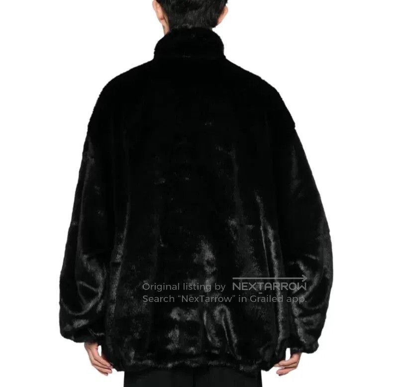 Balenciaga Balenciaga Sleeve Label Logo Faux Fur Jacket Black Size US S / EU 44-46 / 1 - 9 Thumbnail