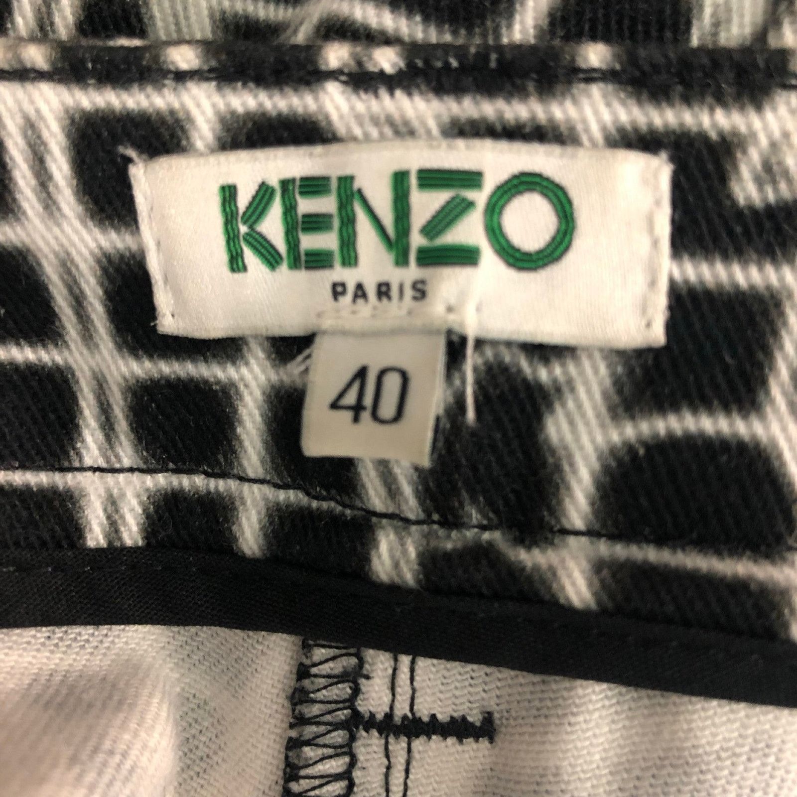 Kenzo KENZO Size 4 Black & White Cotton Print Jeans Size 27" / US 4 / IT 40 - 5 Thumbnail