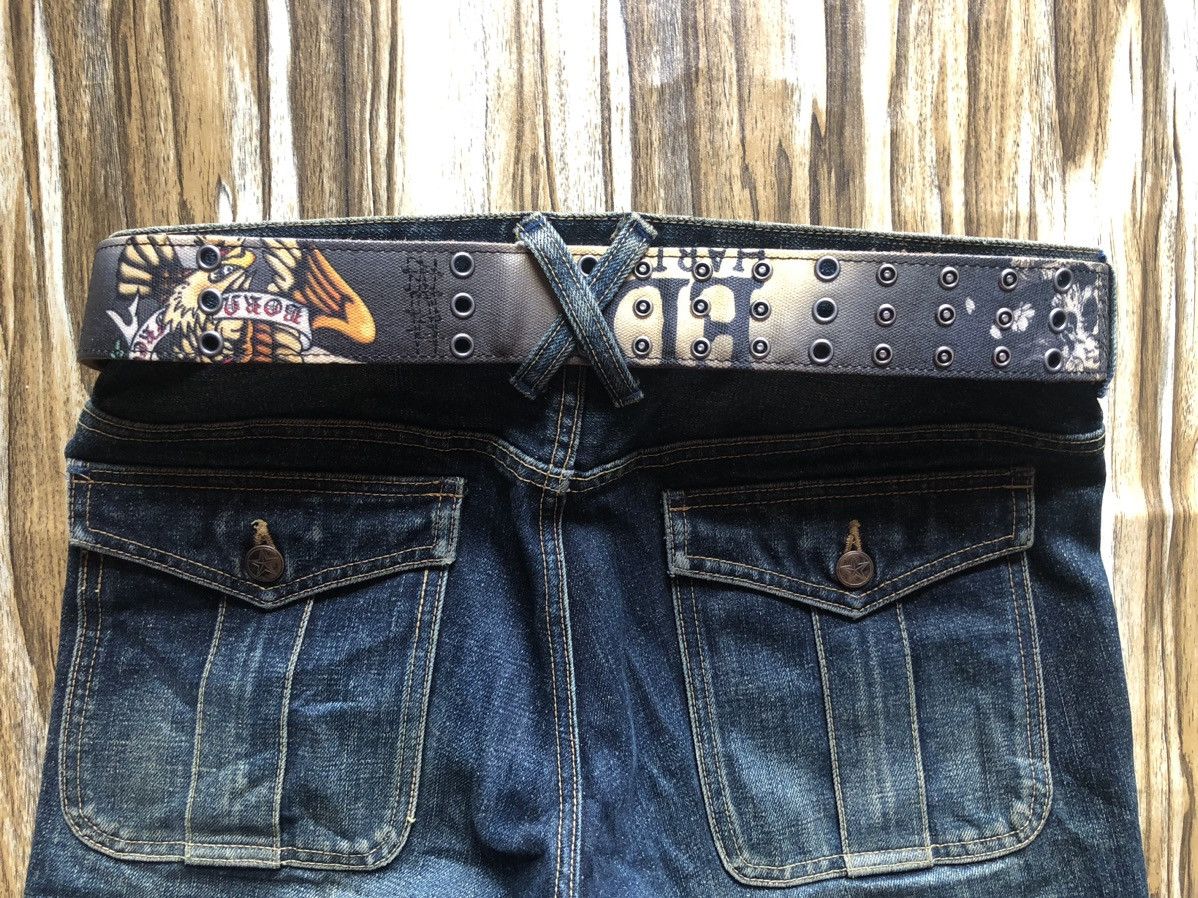 Ed Hardy “Grommet” Full Print Logo Handmade Belt Punk Seditionaries Size ONE SIZE - 2 Thumbnail
