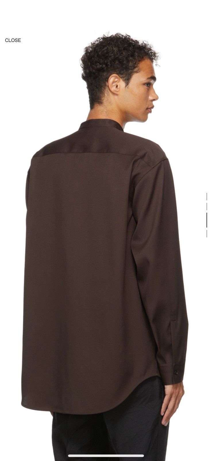 Jil Sander Brown Gabardine Wool Shirt Mandarin Collar Size US S / EU 44-46 / 1 - 3 Thumbnail