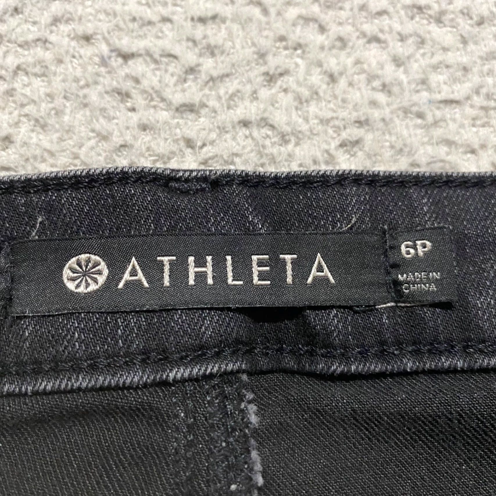 Athleta Athleta Jeans Womens 6P Faded Black Denim Dark Wash High Rise Straight Crop Size 28" / US 6 / IT 42 - 3 Thumbnail