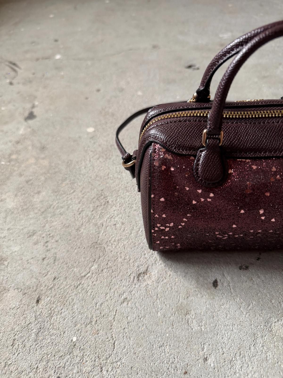 Coach Coach Micro Bennett Glitter Boston Bag Purple Size ONE SIZE - 7 Thumbnail