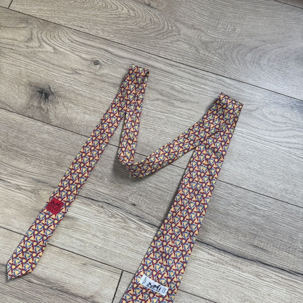 Hermes Hermes Chain Monogram Silk Tie Size ONE SIZE - 9 Thumbnail
