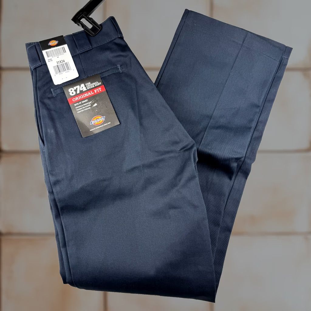 Dickies Dickies 874 Navy Blue Men's Pants 31x34 Canvas Workwear Flat Front Straight Black? Size US 31 - 1 Thumbnail
