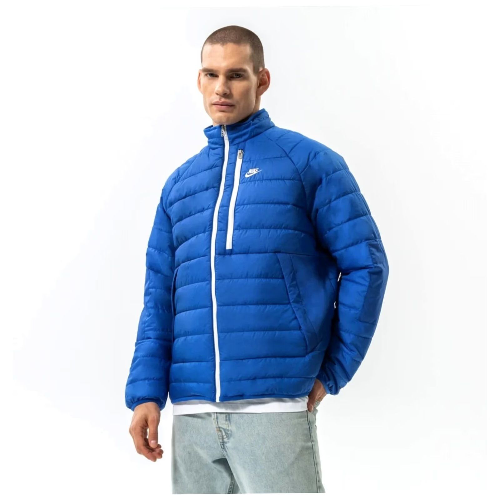Nike Nike Jacket Mens M Therma Fit Quilted Puffer Legacy Blue Full Zip Fleece DQ4929 Size US M / EU 48-50 / 2 - 2 Thumbnail