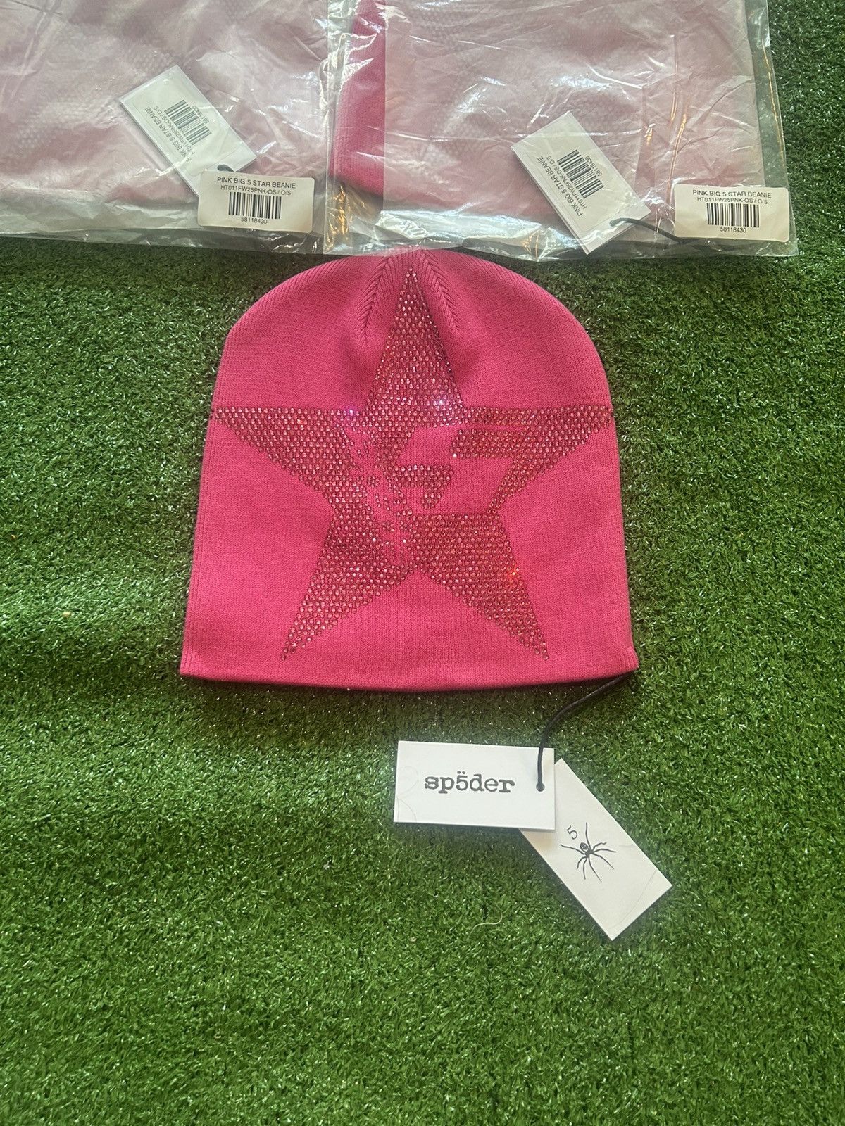 Sp5der SP5DER “5STAR” SKULLY RHINSTONE (PINK) O/S Size ONE SIZE - 4 Thumbnail