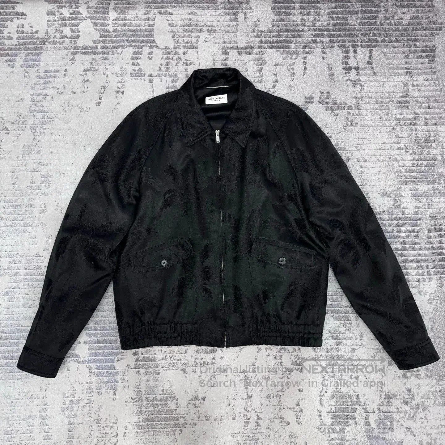 Saint Laurent Paris Saint Laurent Palm Satin Zip Jacket. Size US L / EU 52-54 / 3 - 1 Thumbnail