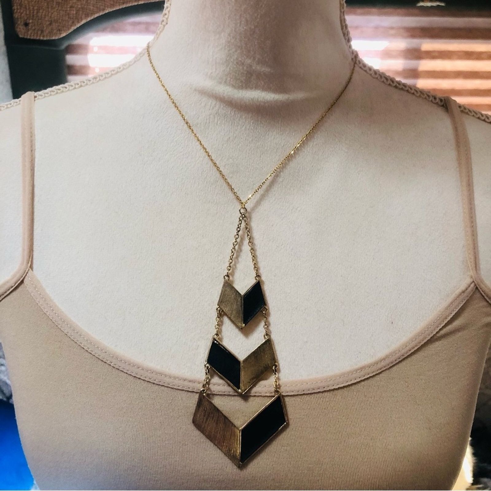 Vintage Vintage repurpose tie look pendant on chain necklace Size ONE SIZE - 5 Thumbnail