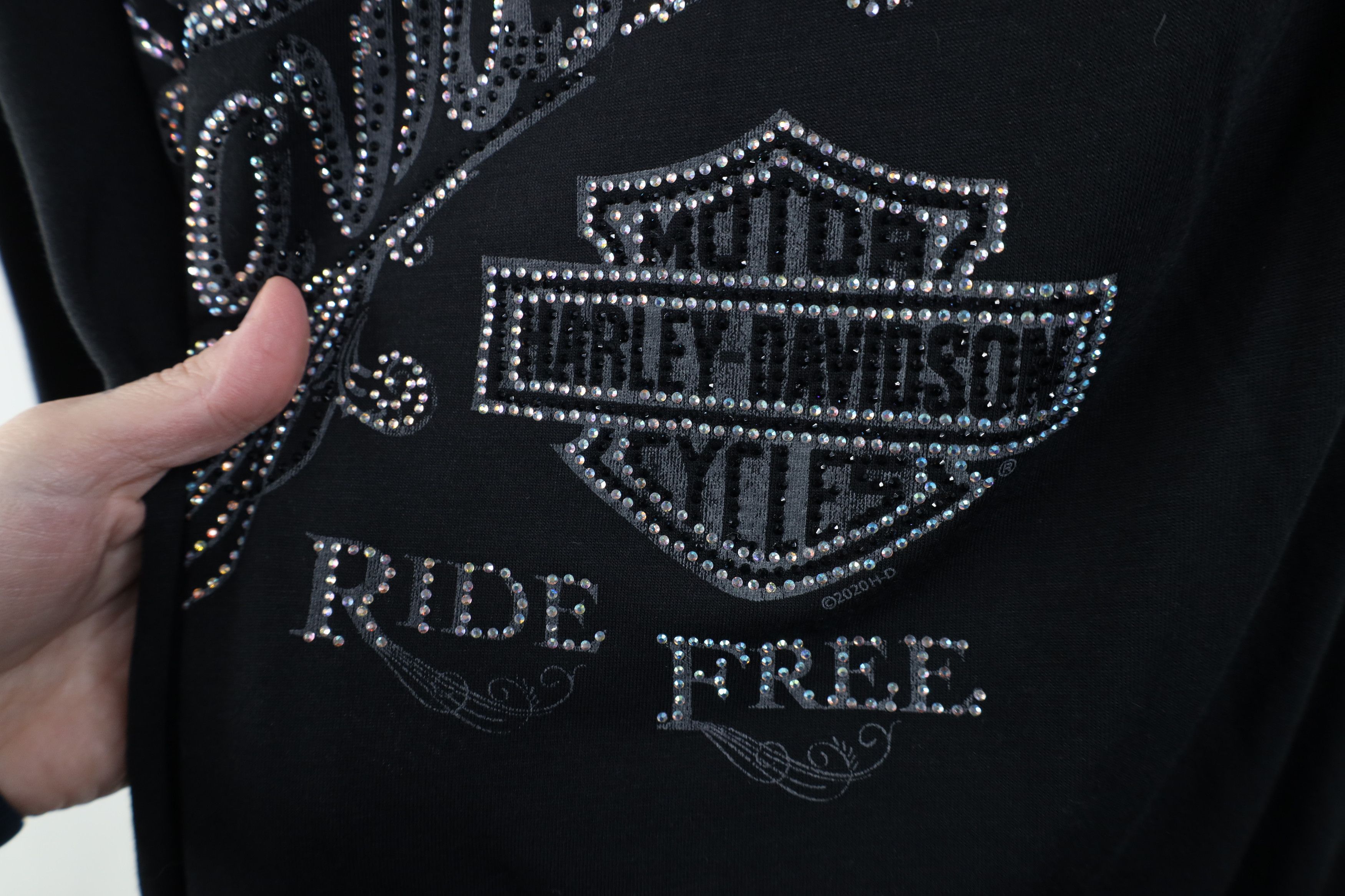 Harley Davidson Y2K Harley Davidson Sequin Knit Raglan T-Shirt Black Size S / US 4 / IT 40 - 5 Thumbnail